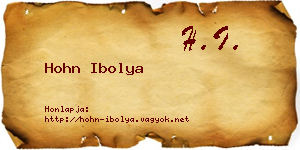 Hohn Ibolya névjegykártya